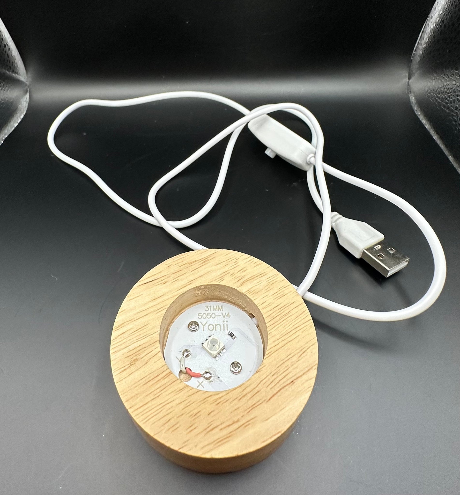 Round Wooden USB Light