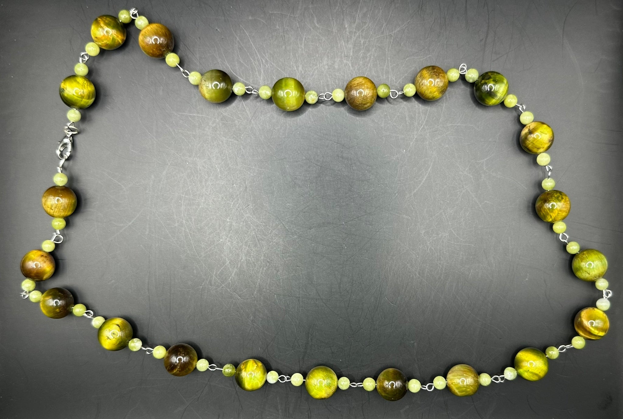 Peridot and Olive Green Tigers Eye Necklace